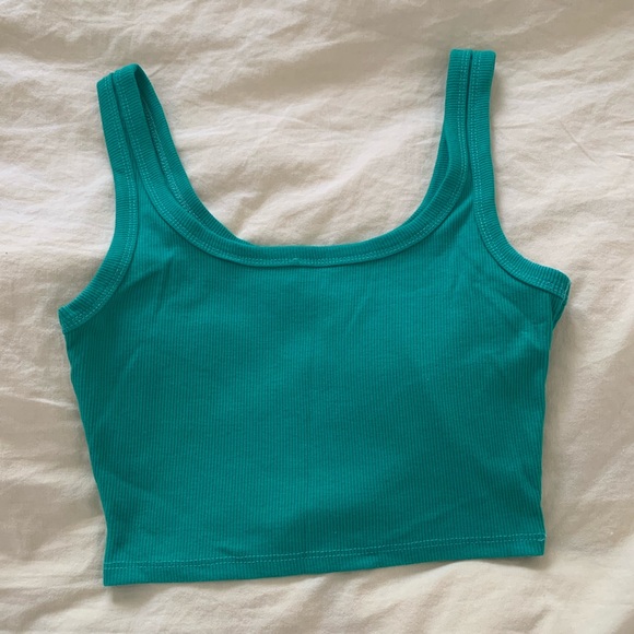 TWO FOR ONE BUNDLE - Pink and Green identical cropped tank tops. - Picture 10 of 10